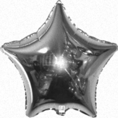 Фольгированный шар Звезда Металл Серебро 18"