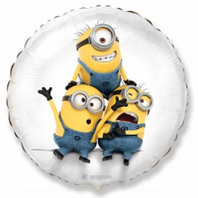 Шар фольгированный Миньоны, Белый
