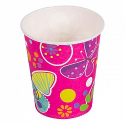 Стаканчики "Бабочки", 6 шт 180 мл