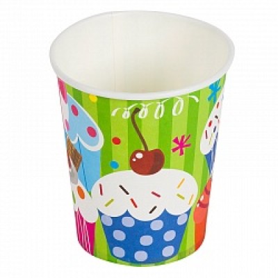 Бумажные стаканчики "Пирожные", 180 мл, 6шт.