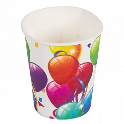 Бумажные стаканчики "Шары", 180 мл, 6шт.