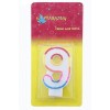 Свеча восковая для торта. Цифра "9"