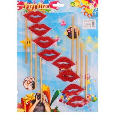 Аксессуары для фотосессии на палочке "Гламурные губки"