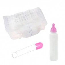 Прикол набор "Младенца", для взрослых 3 предмета: бутылка, булавка, подгузник, цвет розовый