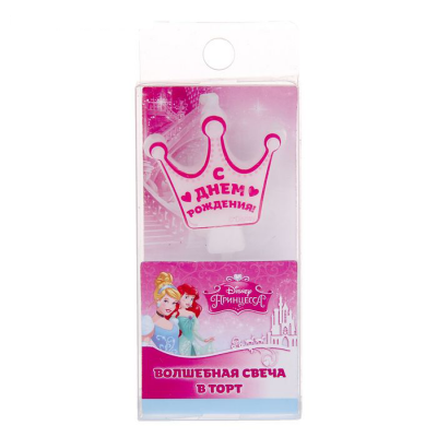 Свеча в торт мини "С днем рождения", Принцессы