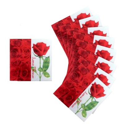 Салфетки бумажные (набор 20 шт) 33*33 см "Love forever"