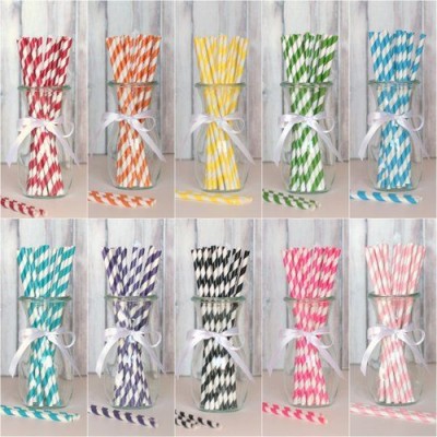 Трубочка для коктейля "Цветные полоски", набор 25 шт., ассорти