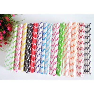 Трубочка для коктейля "Цветные точки", набор 25 шт., ассорти