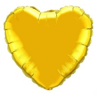 Шар фольгированный "Сердце" 18" золотое