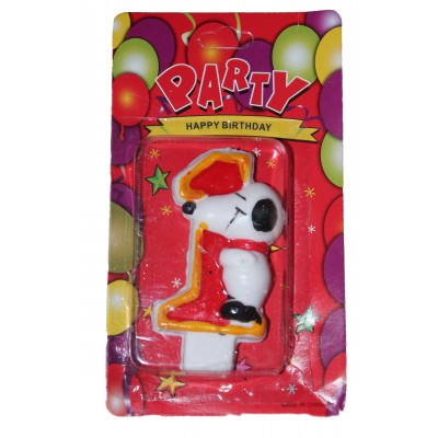 Свеча цифра 1 Собачка Свеча цифра 1 Собачка