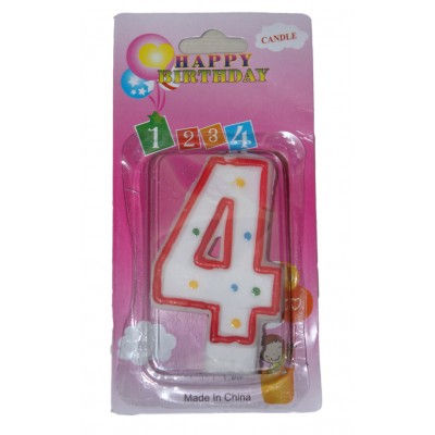 Свеча в торт цифра 4 точки