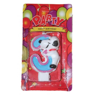 Свеча цифра 3 Собачка