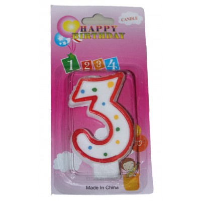 Свеча цифра 3 точки Свеча цифра 3 точки