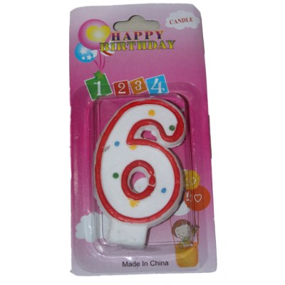 Свеча цифра 6 точки
