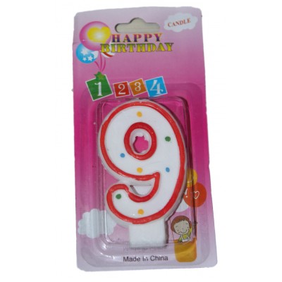 Свеча цифра 9 точки Свеча цифра 9 точки