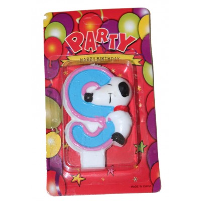 Свеча в торт цифра 9 собачка