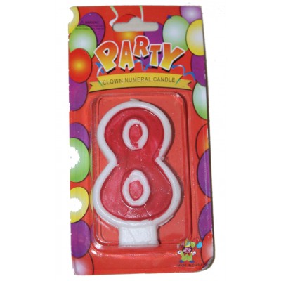 Свеча цифра 8 красная