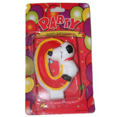 Свеча цифра 0 собачка