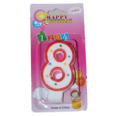 Свеча цифра 8 точки