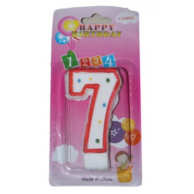 Свеча цифра 7 точки