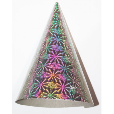 Колпак на голову большой голография белый, 1 шт