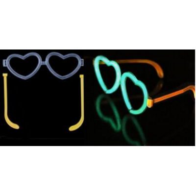 Светящиеся очки сердечки + 2 световые палочки