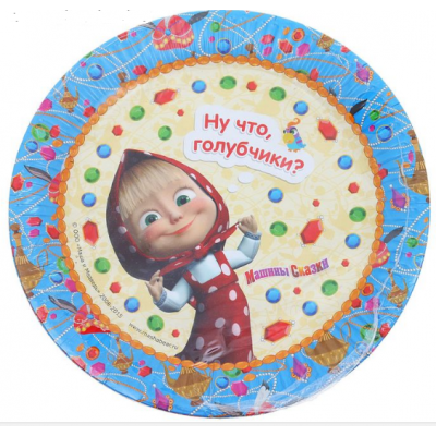 Набор бумажных тарелок "Машины сказки" 23 см, 6 шт.