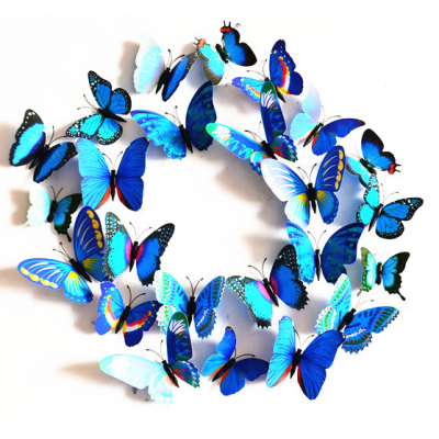 Бумажные бабочки для декора (магнит+клей),12 шт