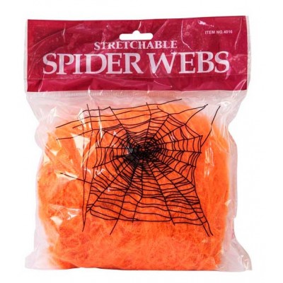 Паутина для украшения помещения, офиса - оранжевая