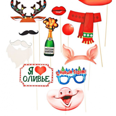 Фотбутафория на палочке "Крейзи новый год"
