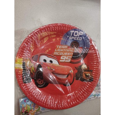 Бумажные тарелки "Тачки", 23 см, 12 шт