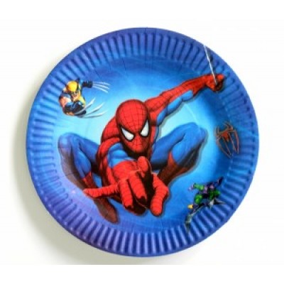 Бумажные тарелки "Человек паук" 18 см, 10 шт