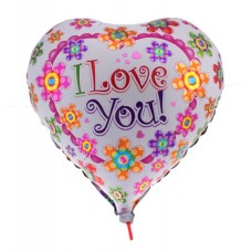 Фольгированный шар Сердце в цветочках