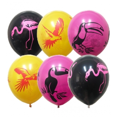 Воздушный шар "Тропические птицы",12"