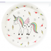 Бумажные тарелки "Радужный единорог", Белый, 6 шт.", 18 см