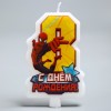 Свеча в торт "С днем рождения", цифра 8, Человек-Паук