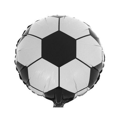 Шар фольгированный 18" "Футбольный мяч" Черное, белое