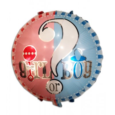 Шар (18''/46 см) Круг, Девочка или Мальчик?, 1 шт.