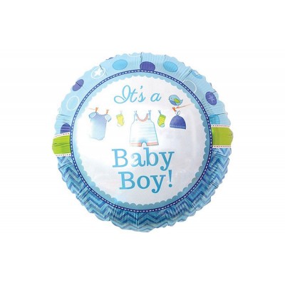 Шар (18''/46 см) Круг, С Рождением Малыша!, Голубой