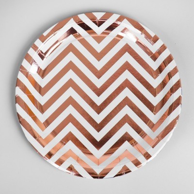 Тарелка бумажная «Зигзаг», с тиснением, 18 см, набор 6 шт.