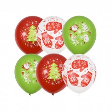 Шар латексный 12" "С Новым годом", пастель + декоратор (шелкография),, МИКС