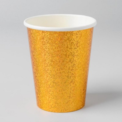 Стакан бумажный «Сияние», набор 6 шт., цвет золотой