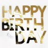 Гирлянда-буквы, Happy Birthday, Золото, 250 см