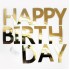 Гирлянда-буквы, Happy Birthday, Золото, 250 см